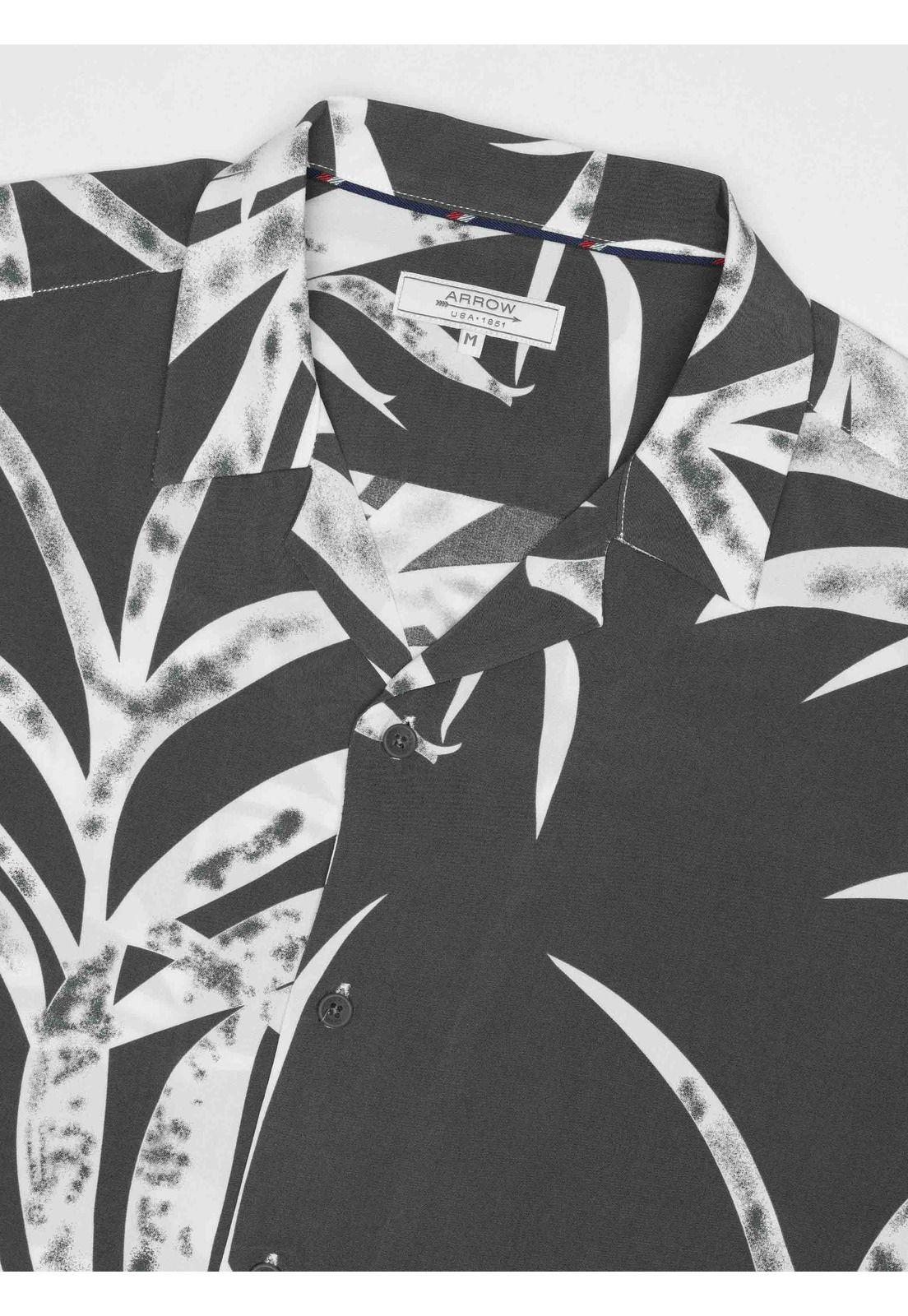 Camisa Algodón Print Regular Fit Oliva Arrow CM34024OL-4
