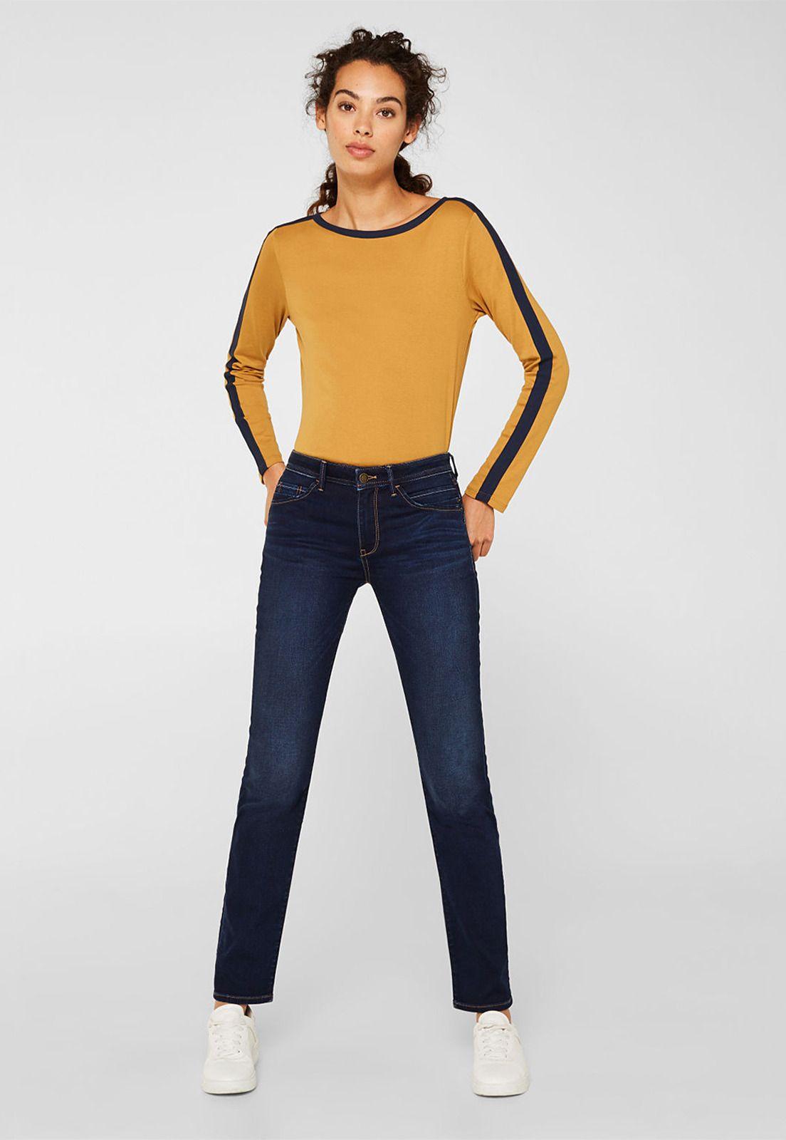 Jeans Straight Medium Rise Esprit-0