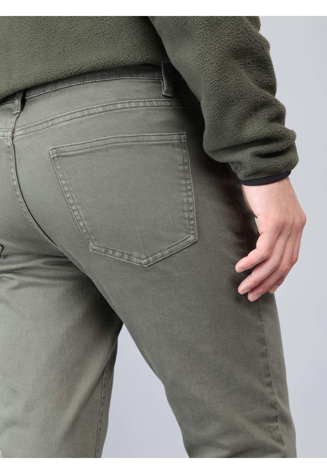 Pantalón Stone Wash Spandex Regular Fit Verde Soviet SCIB050VE-4