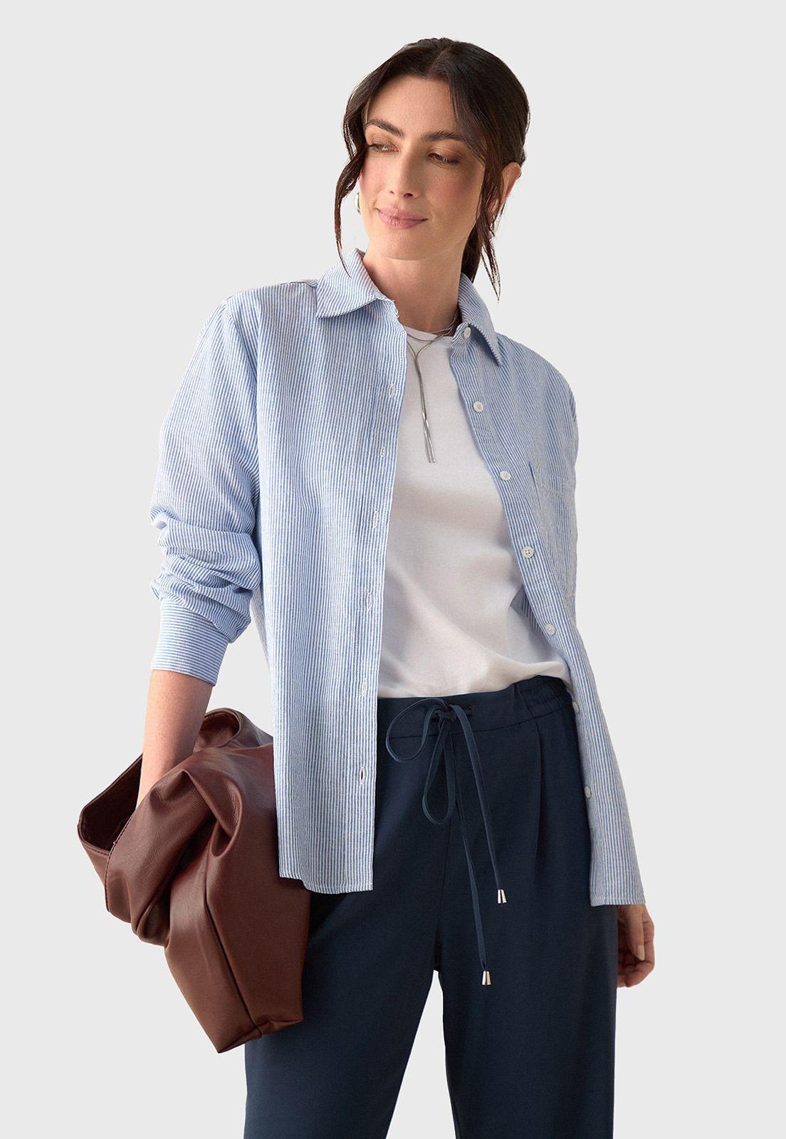 Blusa Lino a Rayas Mujer Esprit 110G912-3