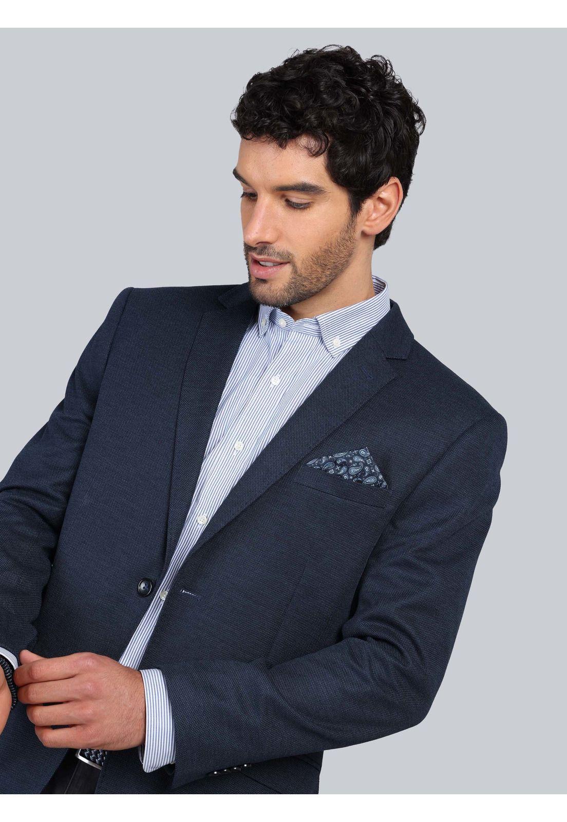 Blazer Texturado Spandex Tailored Fit Azul Piero Butti PBCIG41AZ-2