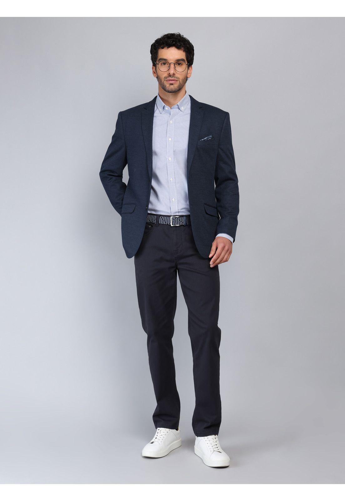 Blazer Texturado Spandex Tailored Fit Azul Piero Butti PBCIG41AZ-3