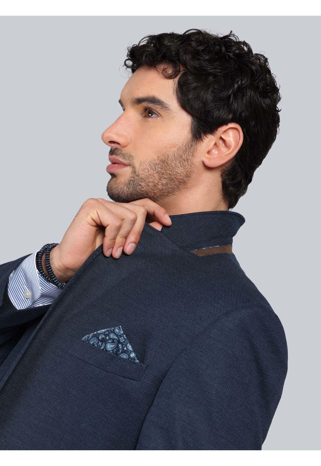 Blazer Texturado Spandex Tailored Fit Azul Piero Butti PBCIG41AZ-4