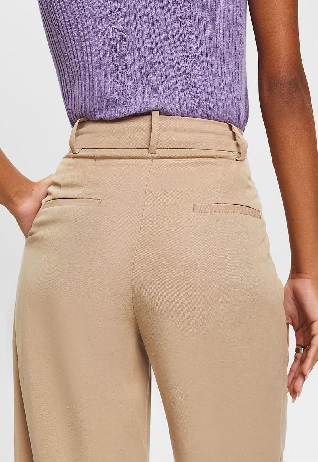 Pantalones De Lino Acampanados Mujer Esprit Verde claro-3