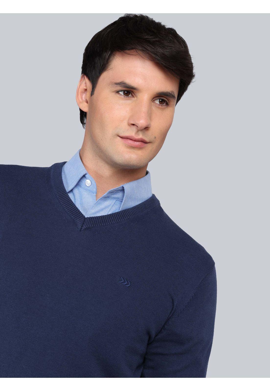 Sweater Cuello V Regular Fit Azul Arrow SW33001AZ-2