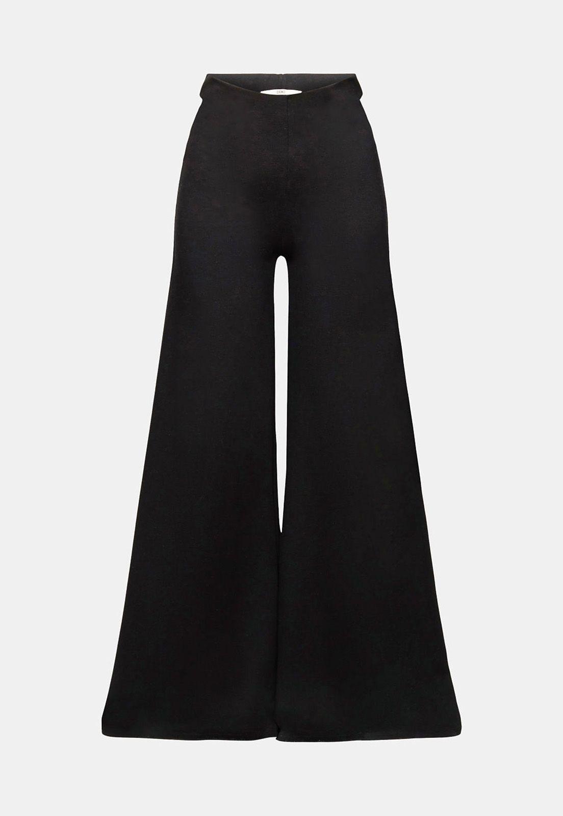 Pantalón Ancho De Punto Acanalado Mujer Esprit-3