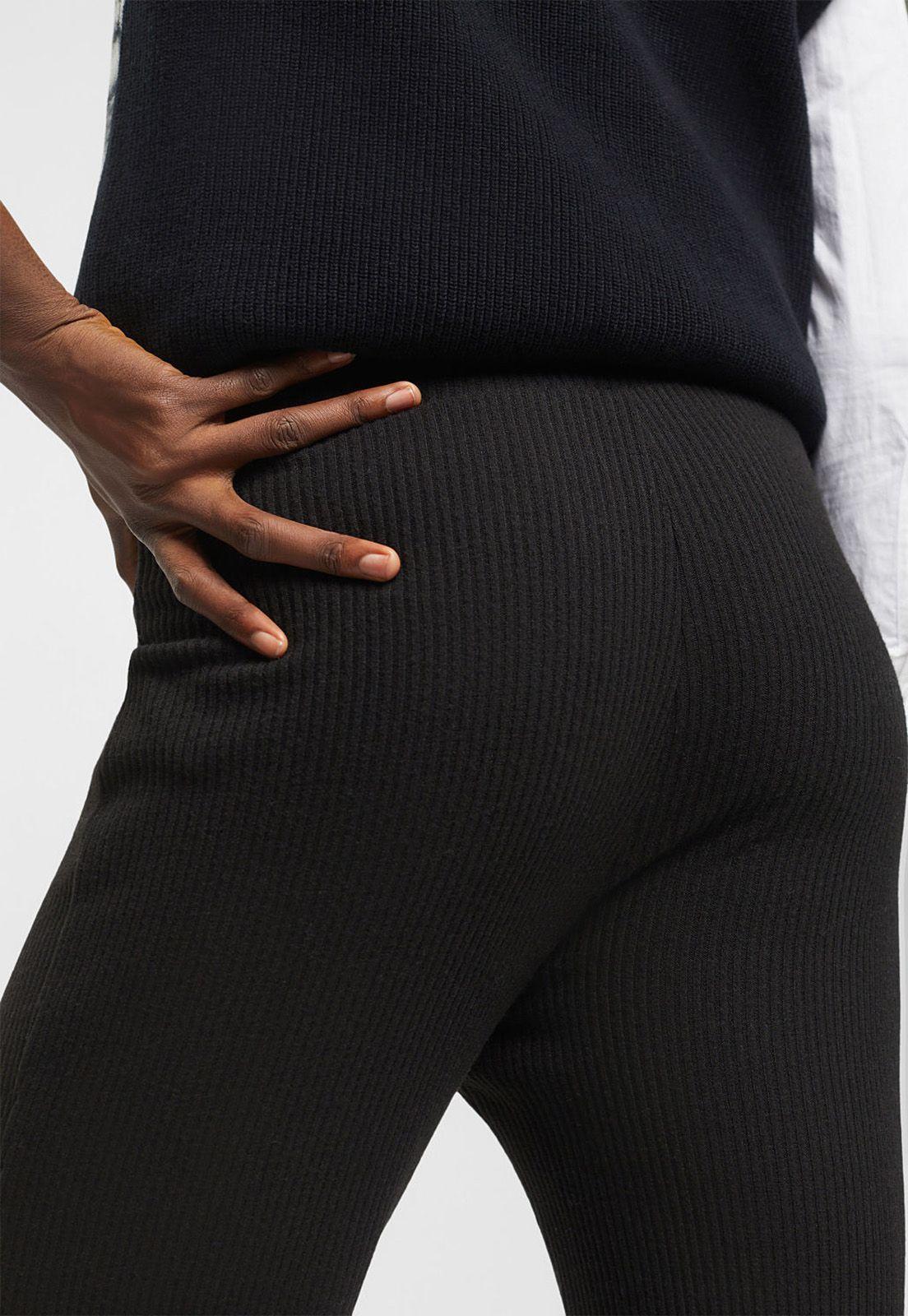 Pantalón Ancho De Punto Acanalado Mujer Esprit-2
