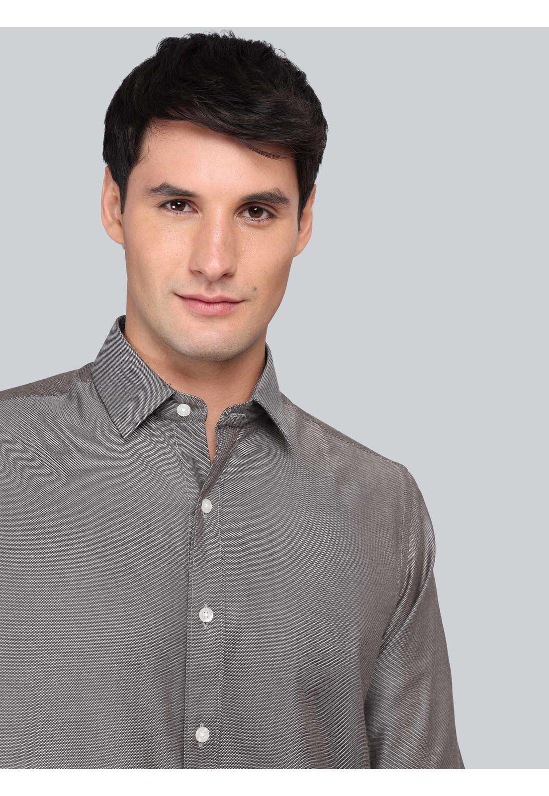 Camisa Texturada Regular Fit Gris Arrow CM33065GR-2