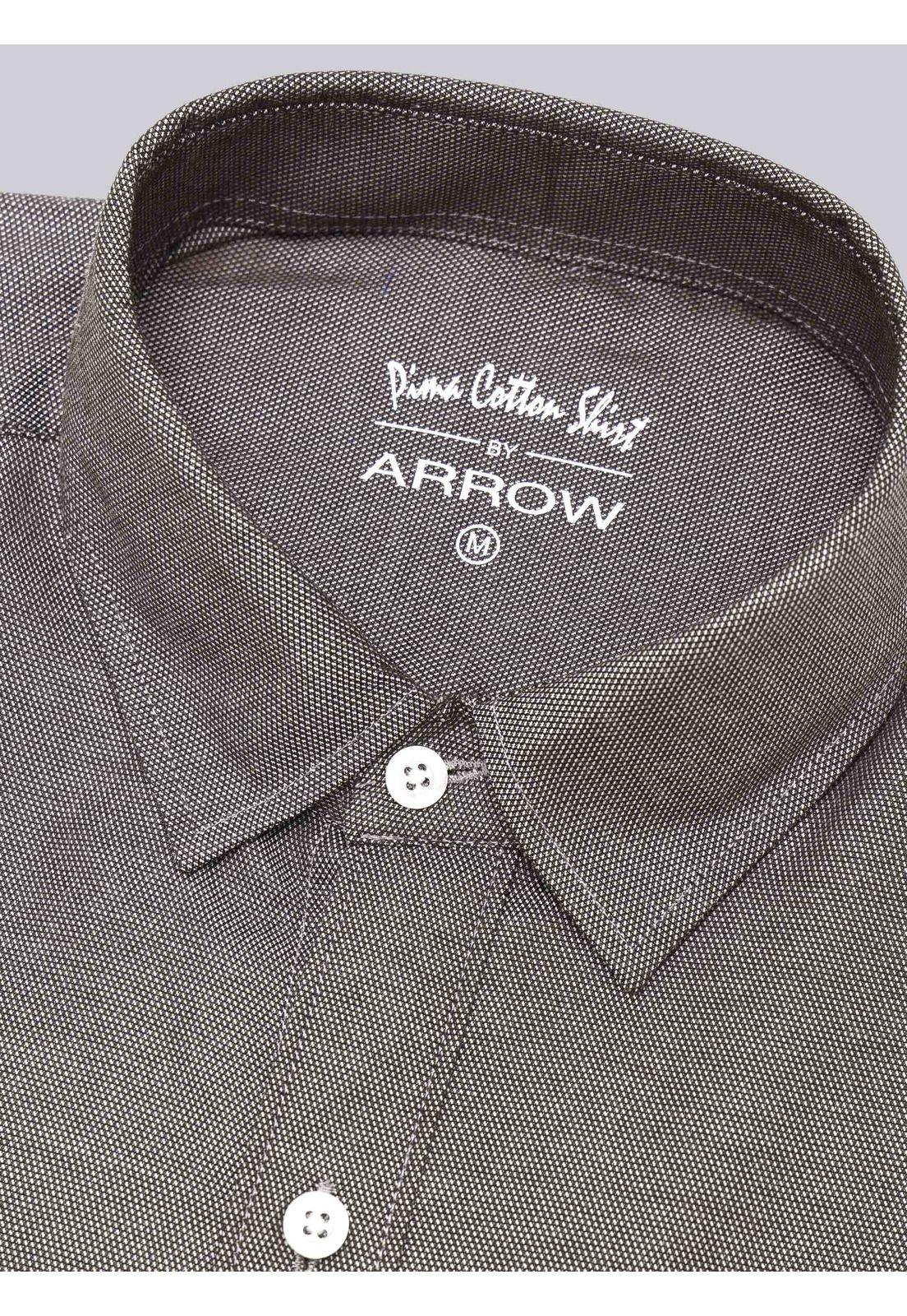Camisa Texturada Regular Fit Gris Arrow CM33065GR-4