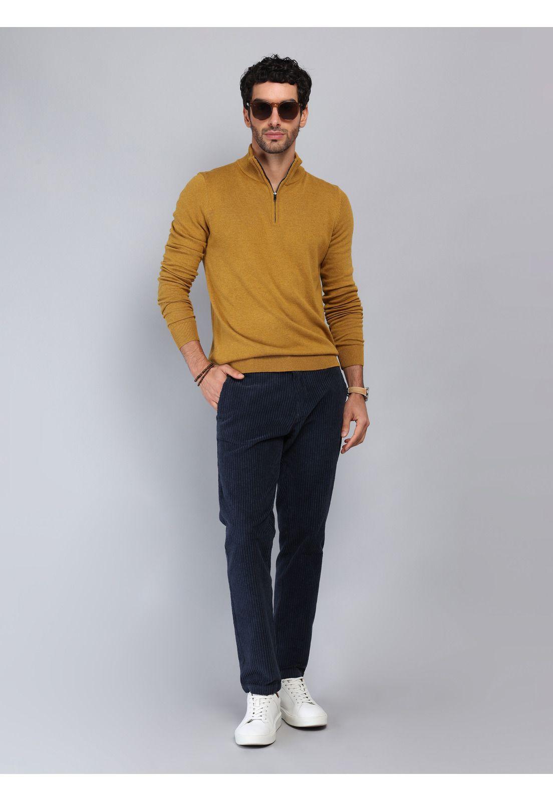 Sweater Cuello Alto Regular Fit Mostaza Piero Butti PBCII54MT-3