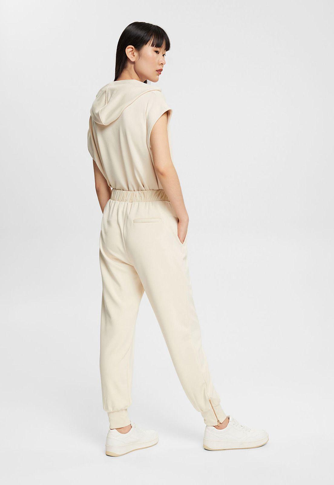 Pantalón Tejido Jersey Suave Con Cintura Elástica Mujer Esprit-1