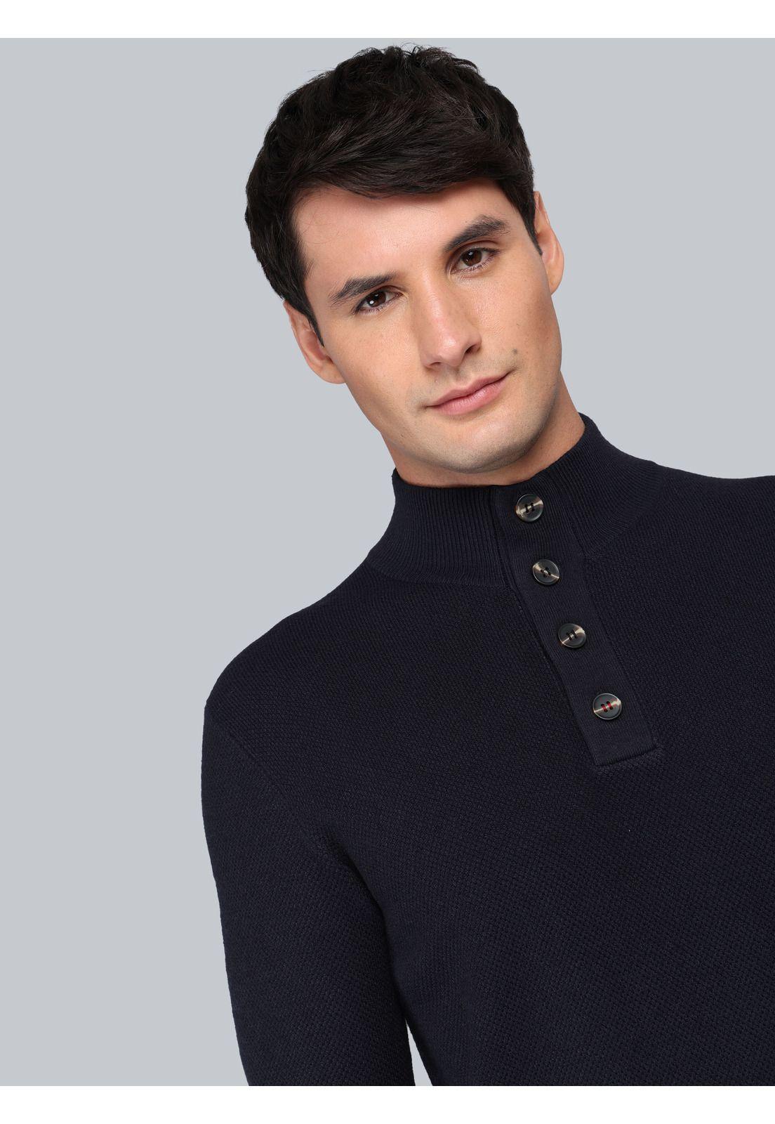 Sweater Cuello Alto Regular fit Azul Marino Arrow SW33009NB-2