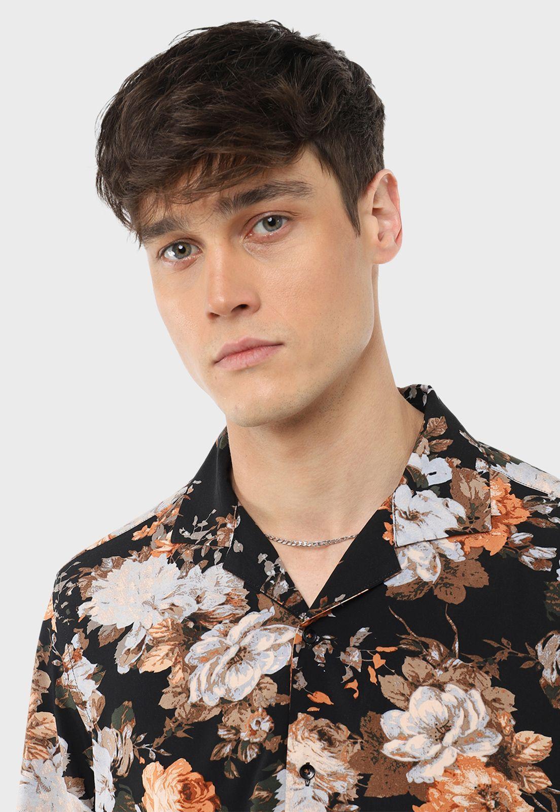 Camisa Manga Corta Print Flores Guy Laroche-2