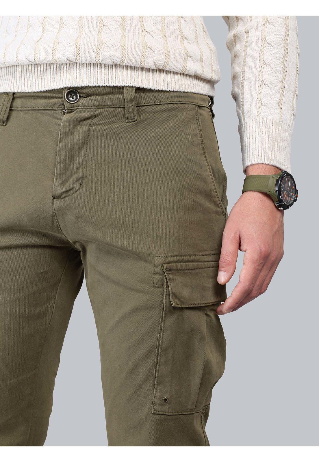 Pantalón Cargo Spandex Regular Fit Verde Soviet SCIB084VE-2