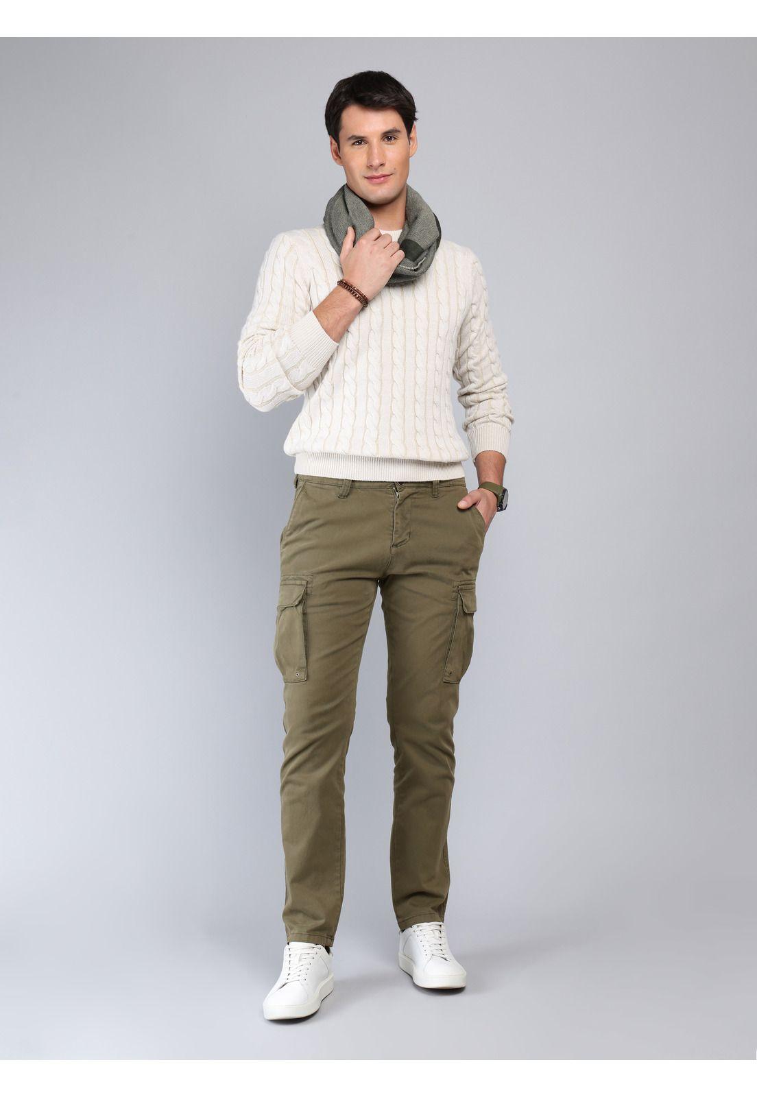 Pantalón Cargo Spandex Regular Fit Verde Soviet SCIB084VE-3