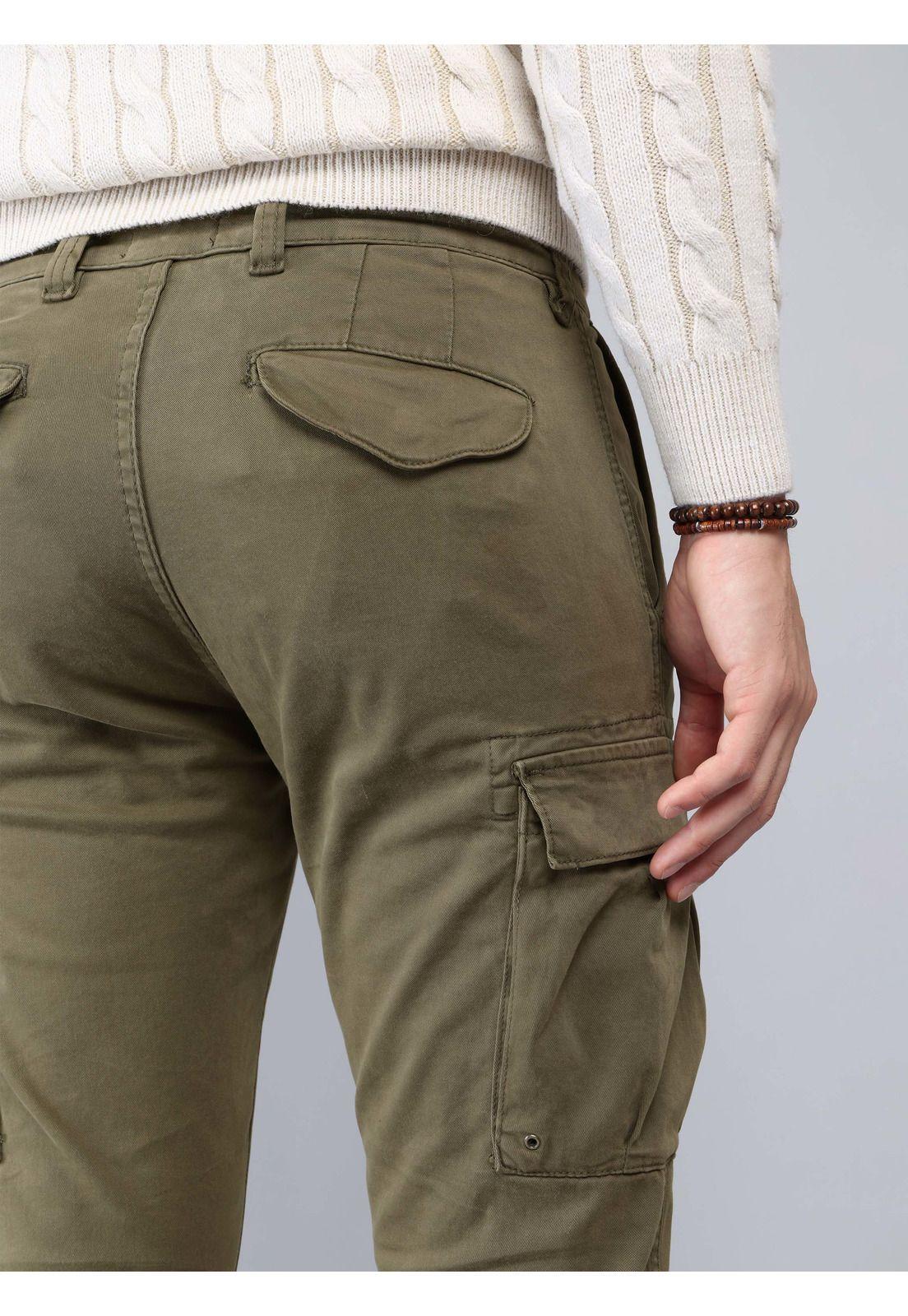 Pantalón Cargo Spandex Regular Fit Verde Soviet SCIB084VE-4