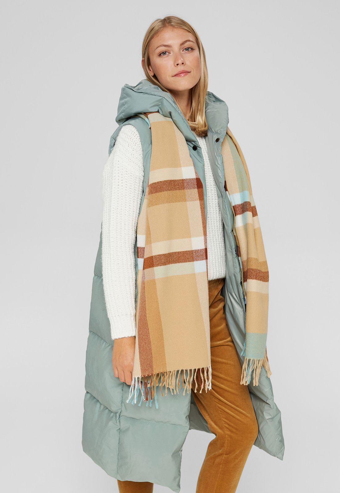 Bufanda Mujer A Cuadros Esprit Marrón-0