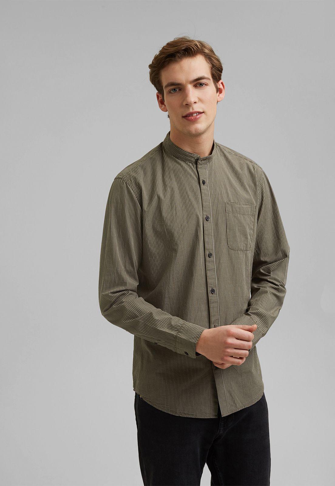 Camisa Hombre Manga Larga Regular A Cuadros Esprit-0