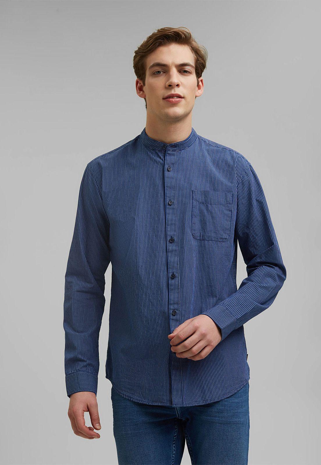 Camisa Hombre Manga Larga Regular A Cuadros Esprit-4