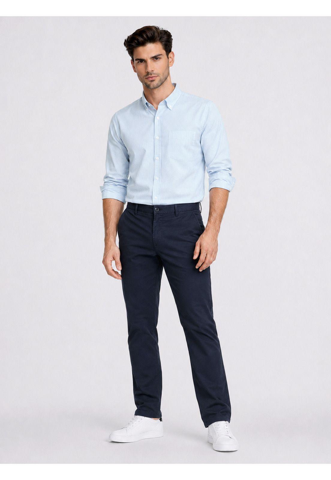 Pantalón Liso Spandex Regular Fit Azul Marino Piero Butti PBDVB03NB-3