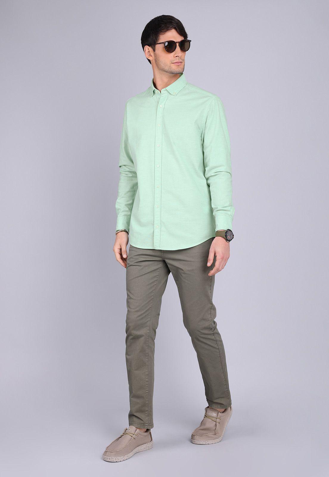 Camisa Oxford Spandex Manga Larga Arrow CM3001SVE-2