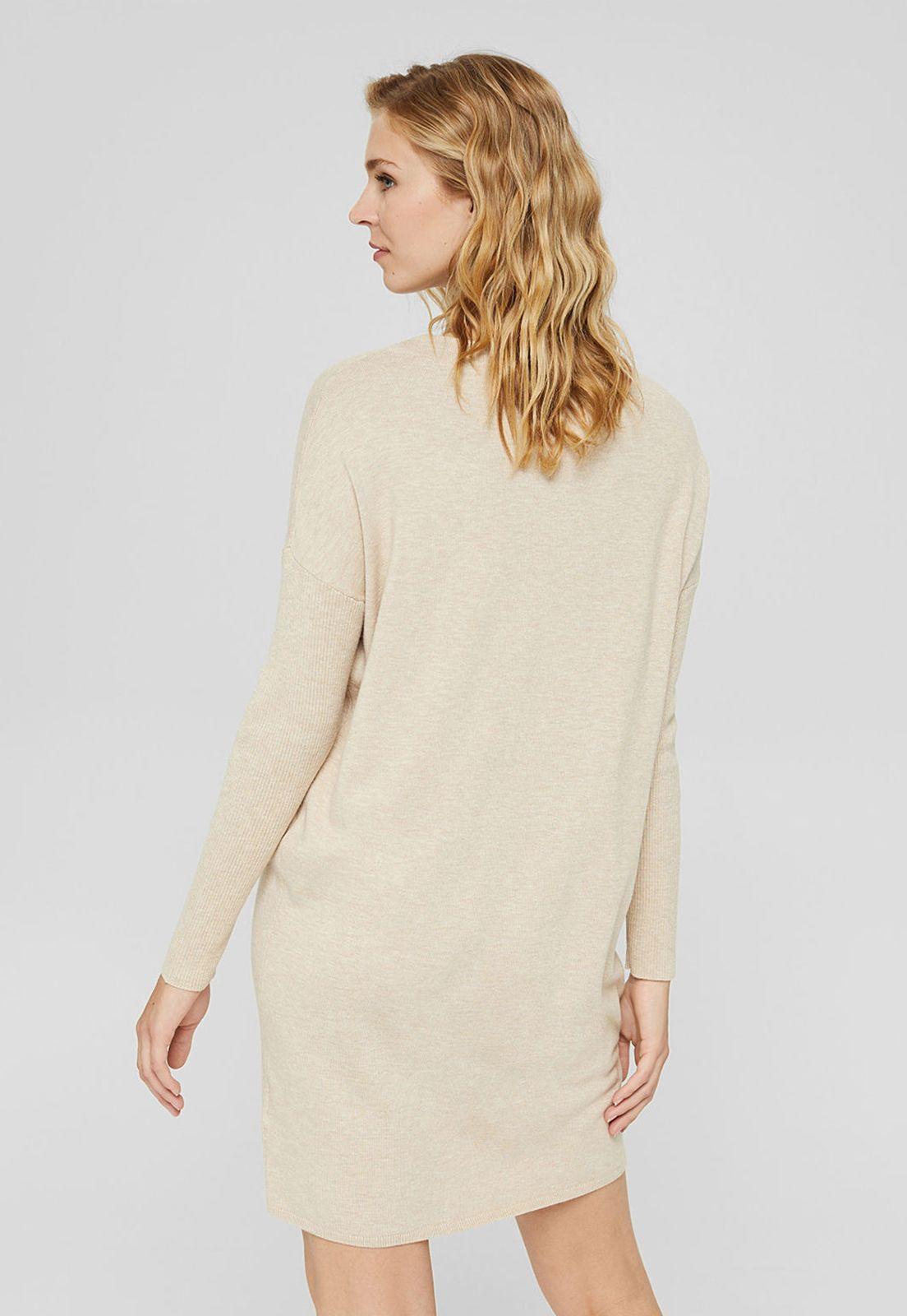 Vestido Midi Manga Larga Liso Esprit Arena-1