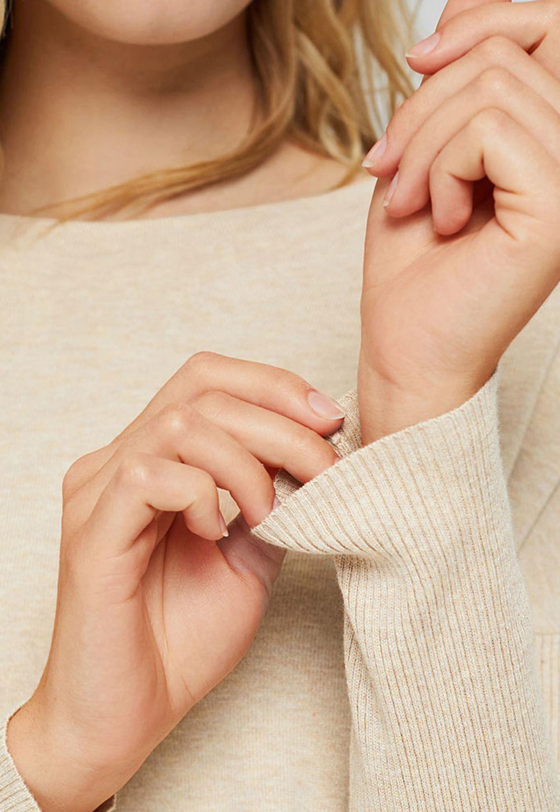 Vestido Midi Manga Larga Liso Esprit Arena-2