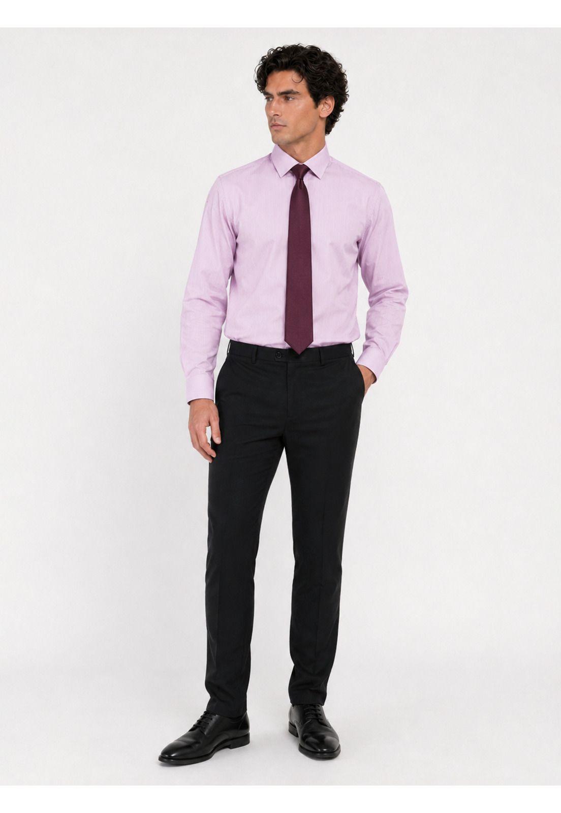 Camisa Formal Texturada Slim Fit Rosado Arrow ARM0641RD-3