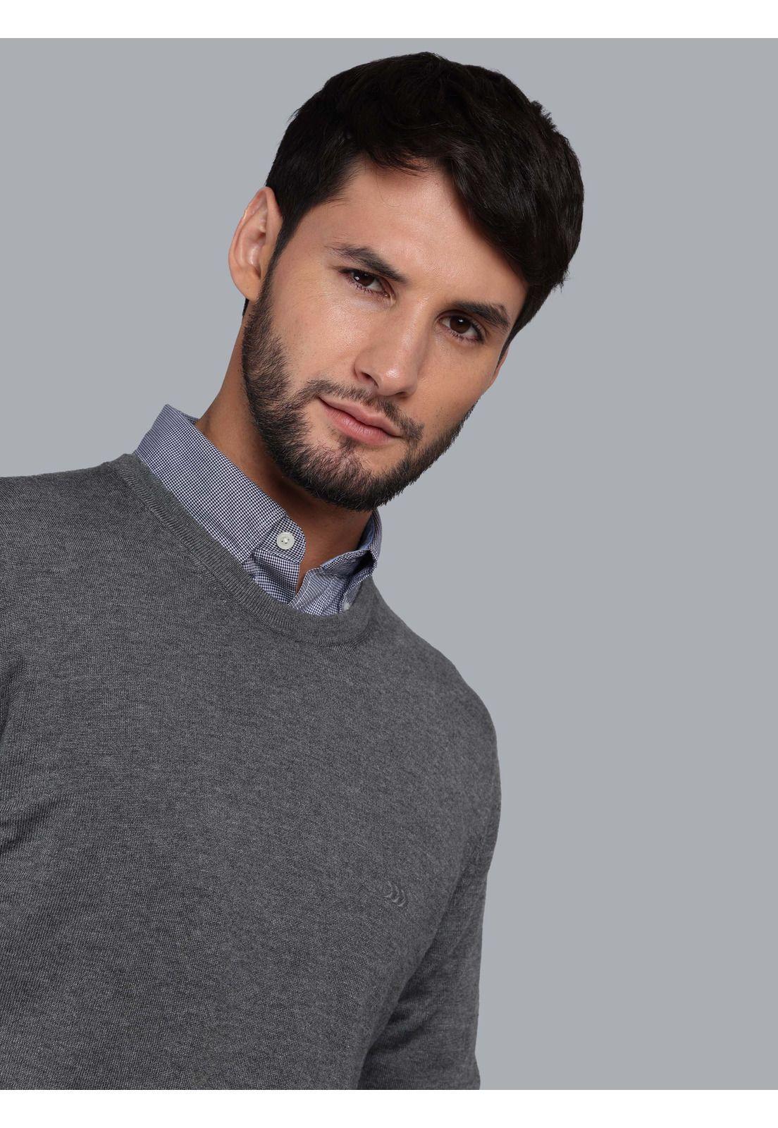 Sweater Cuello Redondo Regular Fit Gris Arrow SW33008GR-2