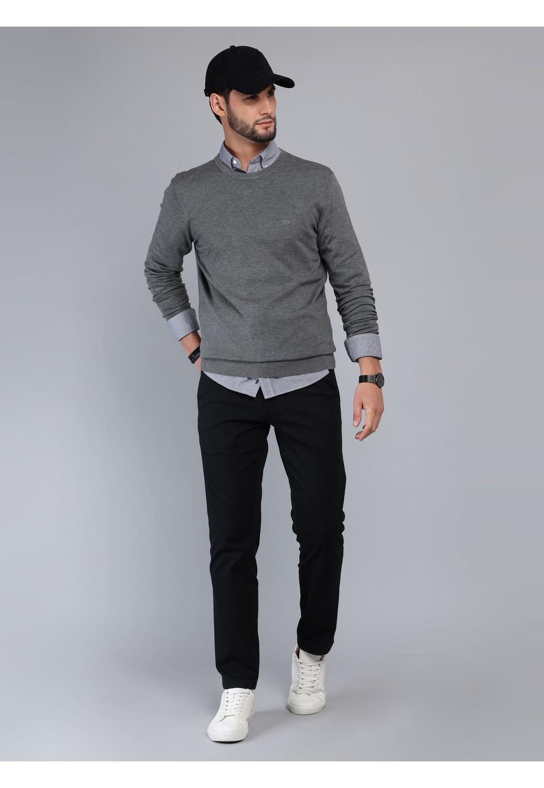 Sweater Cuello Redondo Regular Fit Gris Arrow SW33008GR-3