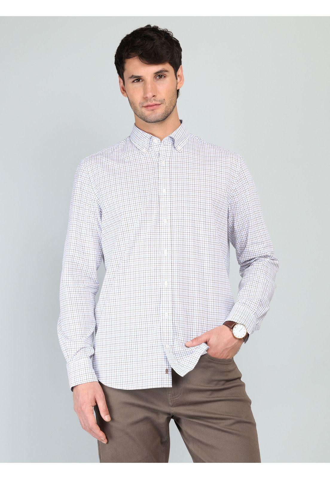 Camisa A Cuadros Regular Fit Azul Arrow CM33003AZ-0