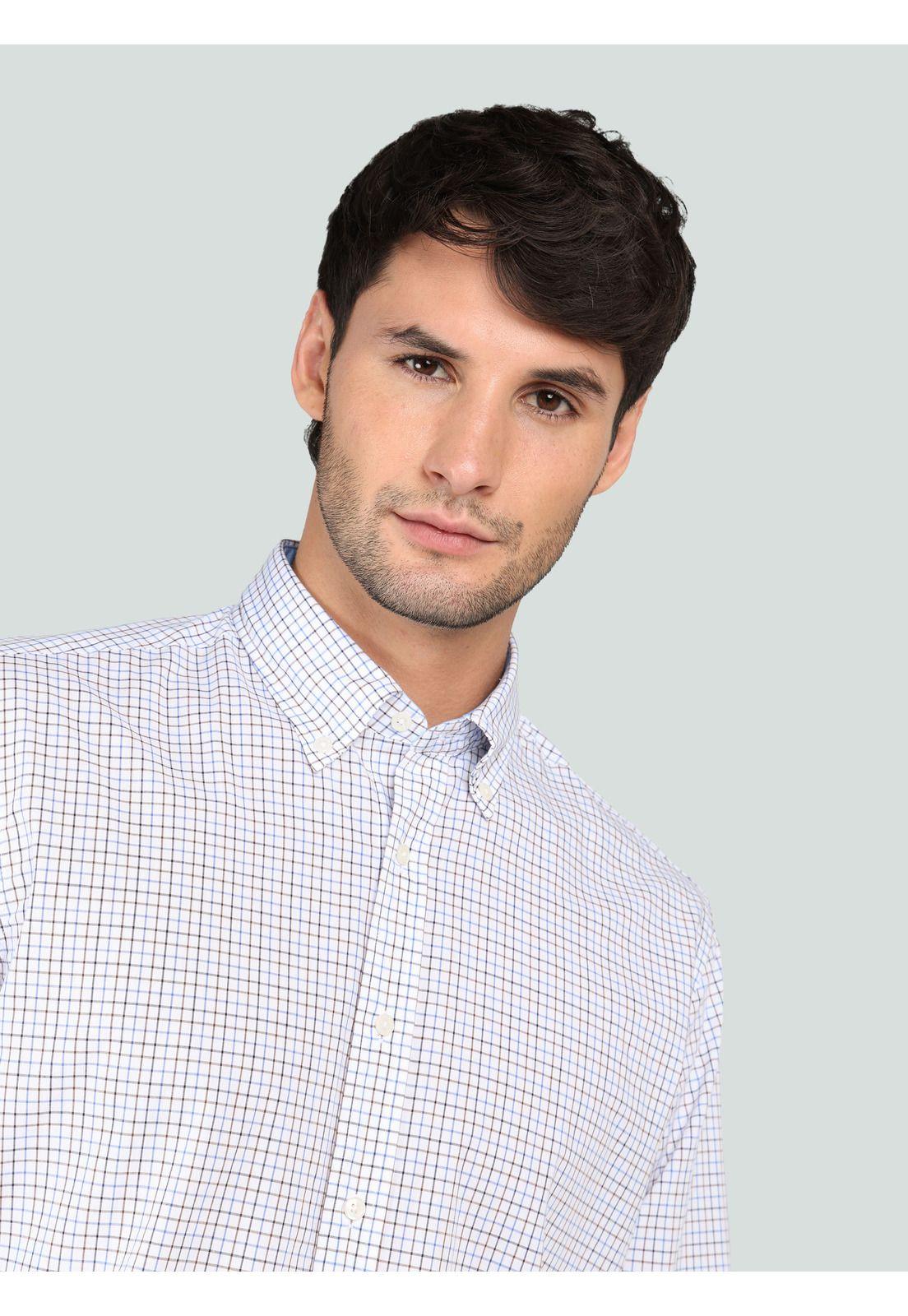 Camisa A Cuadros Regular Fit Azul Arrow CM33003AZ-2