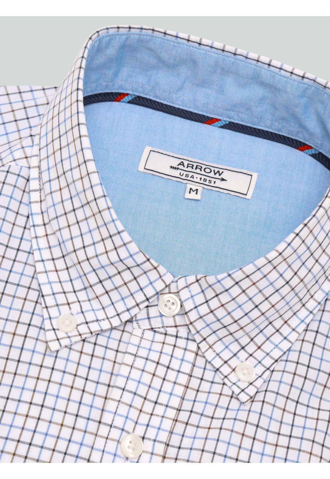 Camisa A Cuadros Regular Fit Azul Arrow CM33003AZ-4