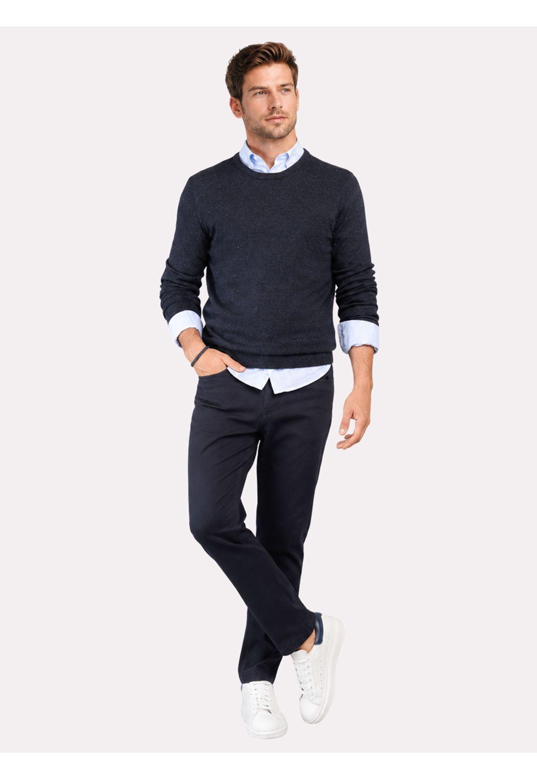 Sweater Cuello Redondo Regular Fit Azul Arrow SW33090AZ-3