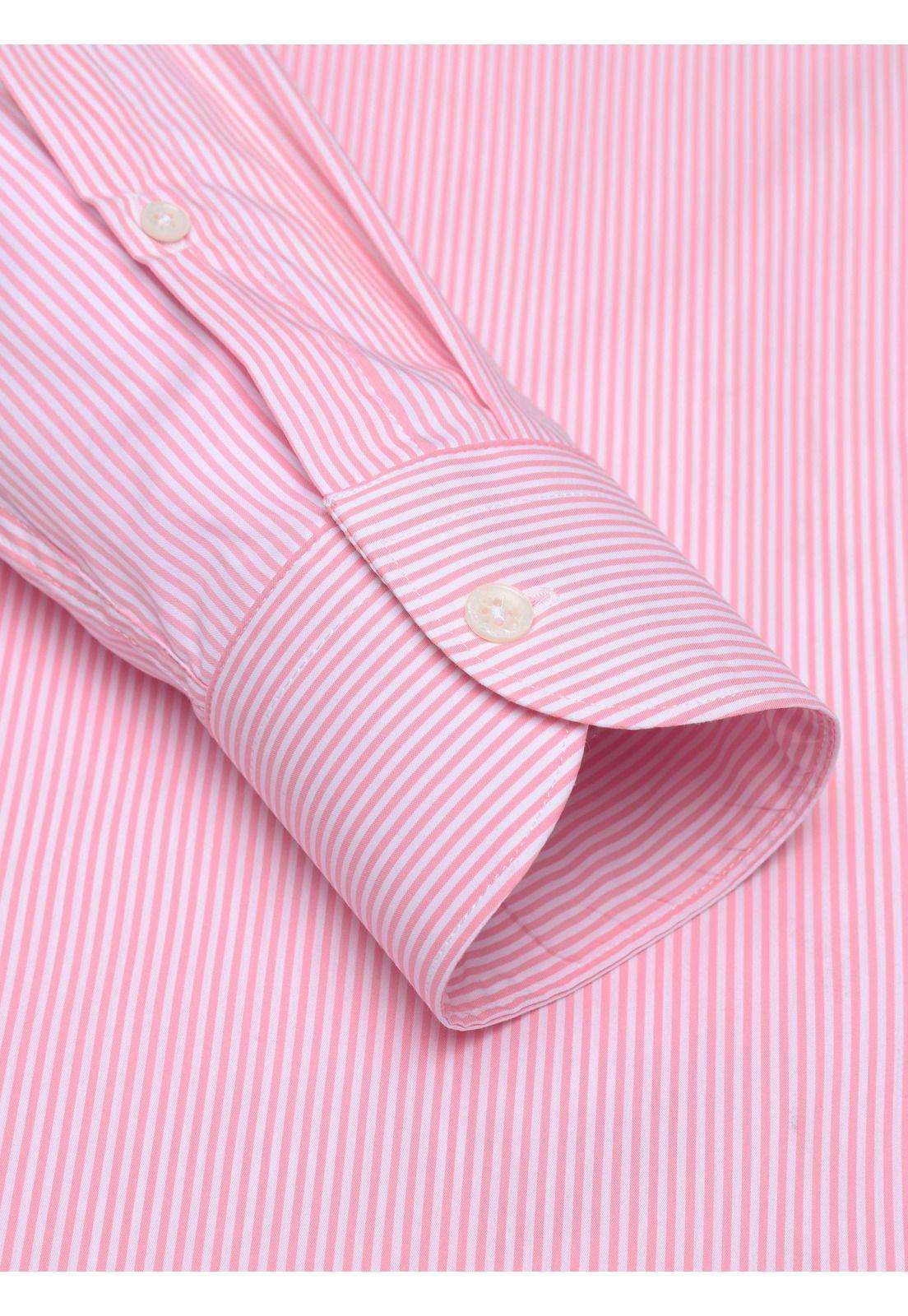 Camisa A Rayas Spandex Slim Fit Rosado Arrow CMI3410RS-5