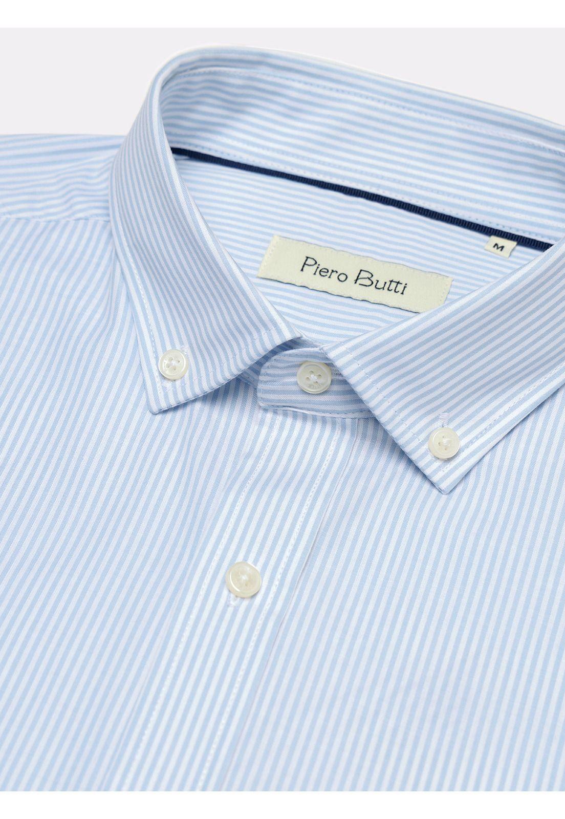 Camisa A Rayas Regular Fit Celeste Piero Butti PBDVF16CE-4