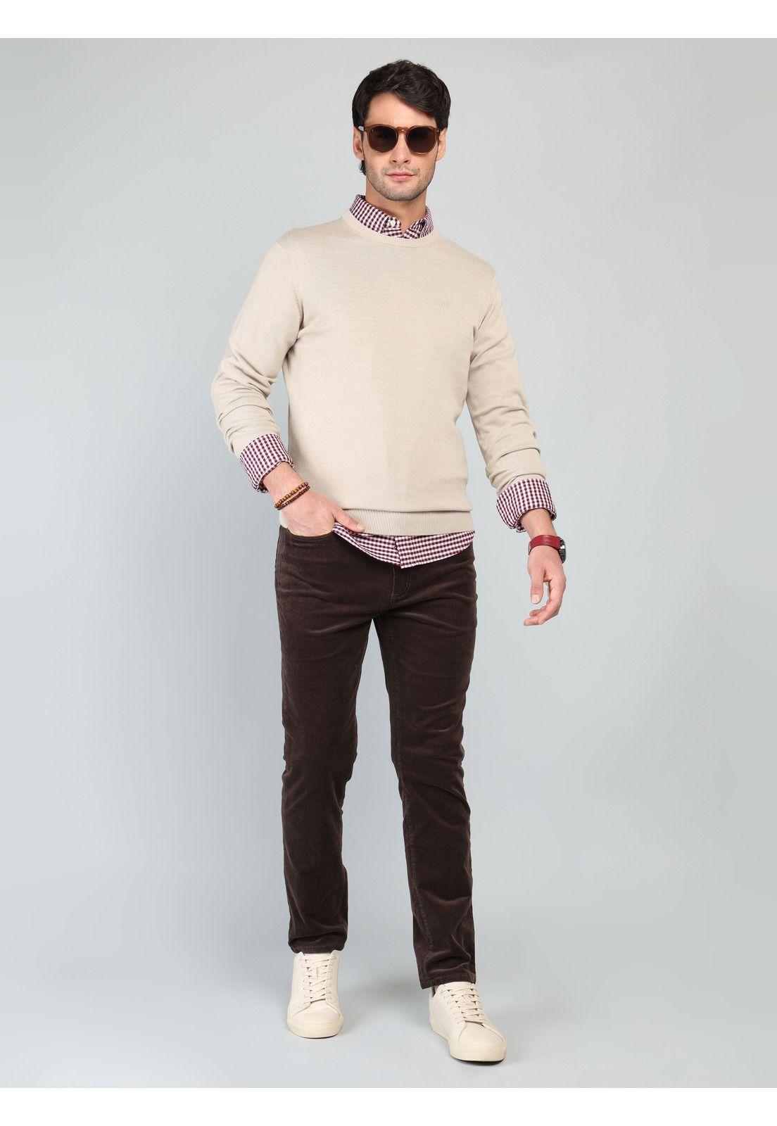 Sweater Cuello Redondo Regular Fit Beige Arrow SW33002BE-3