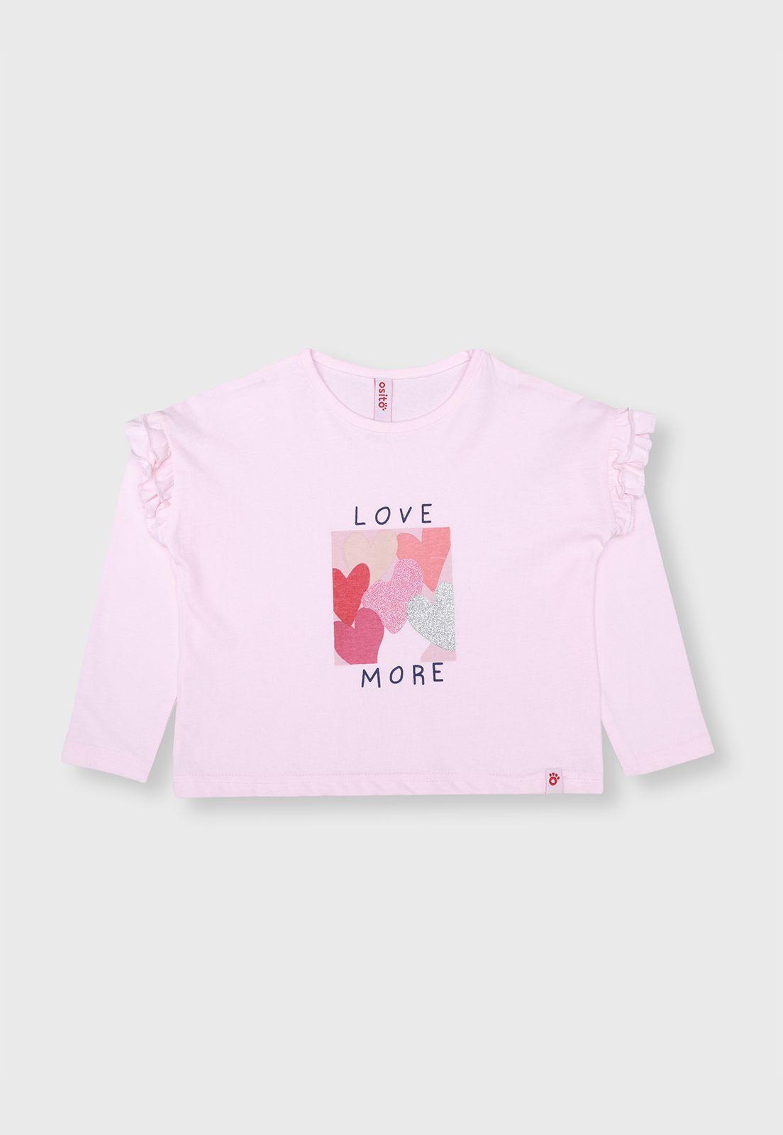 Polera Con Estampado Niña Osito-0