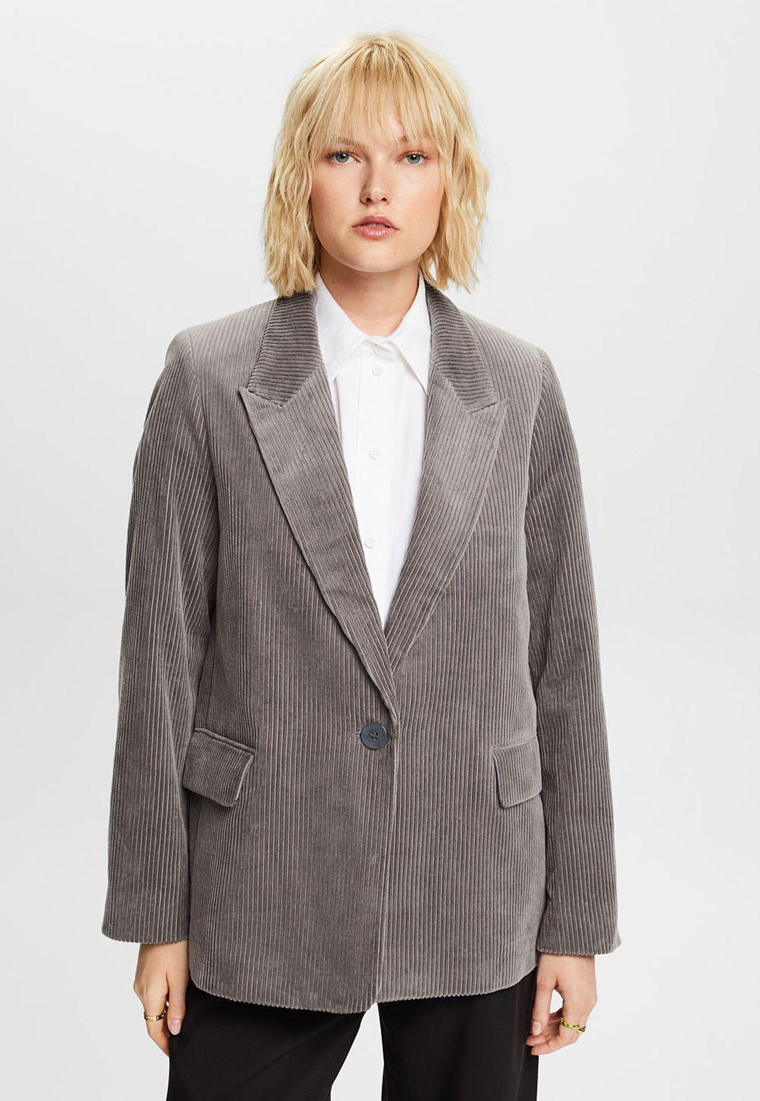 Blazer oversize con cuello de solapas y botón Mujer Esprit 093EO1G320-0