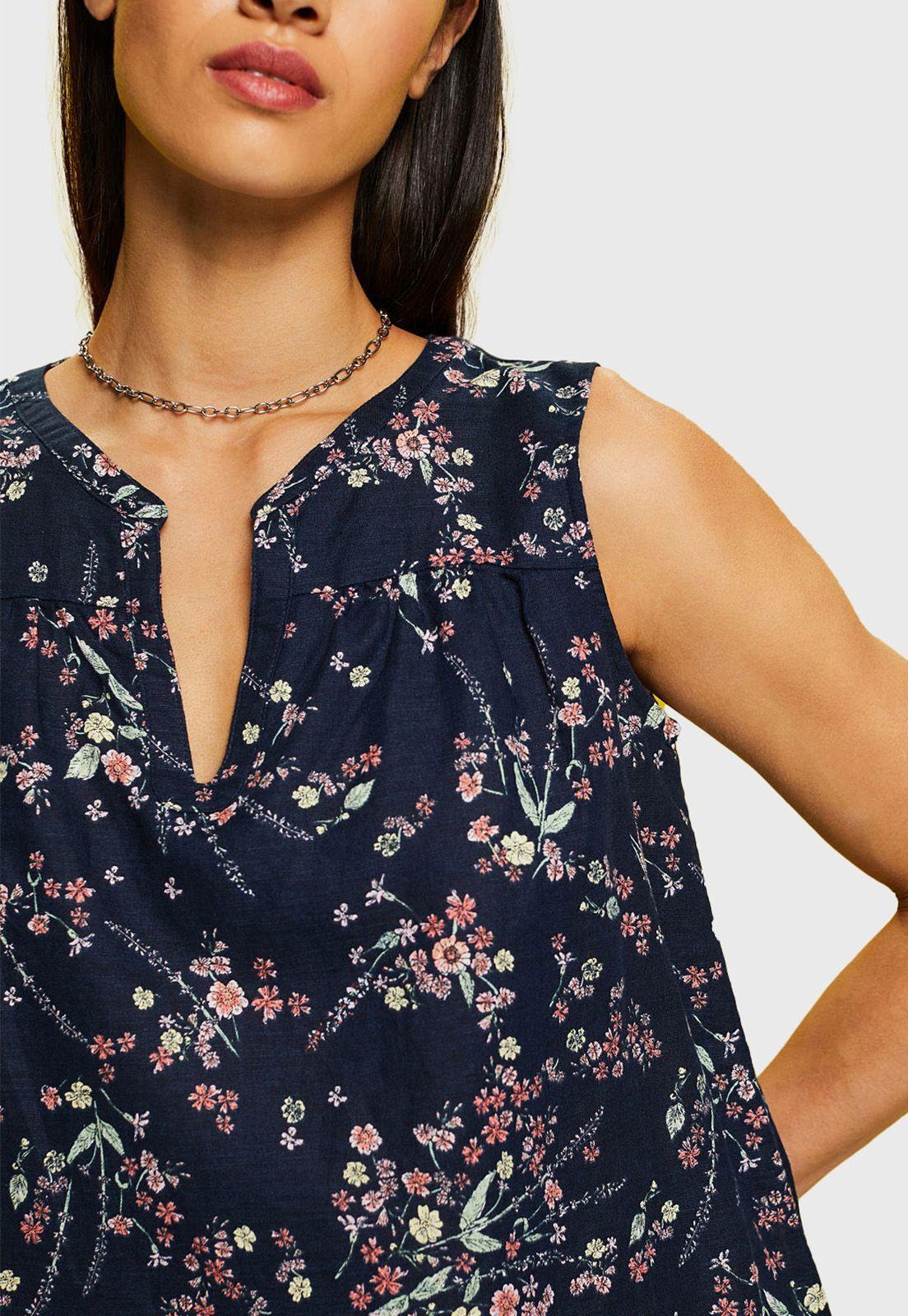 Blusa Sin Manga Estampada Mujer Esprit Naranja-2
