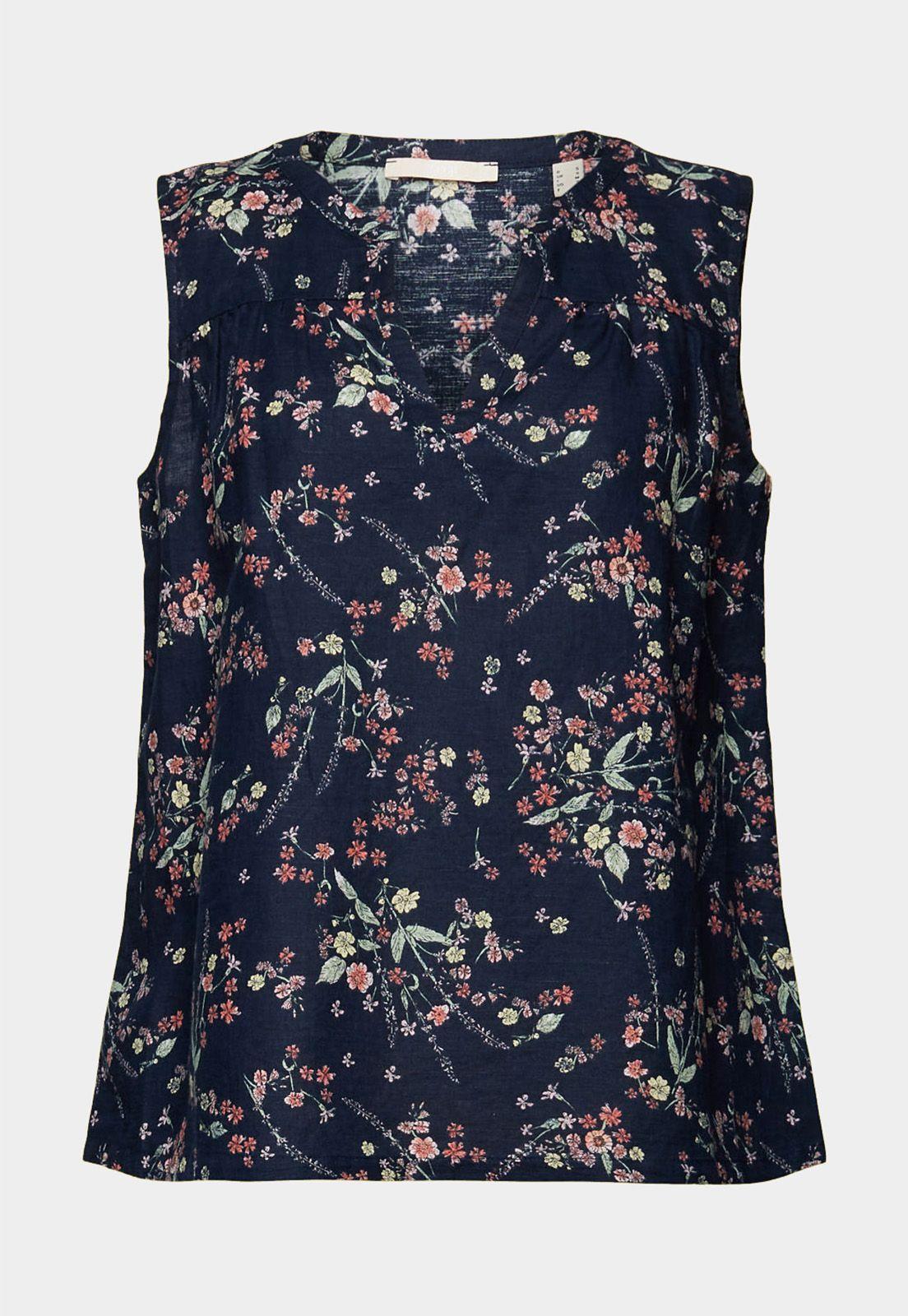 Blusa Sin Manga Estampada Mujer Esprit Naranja-3