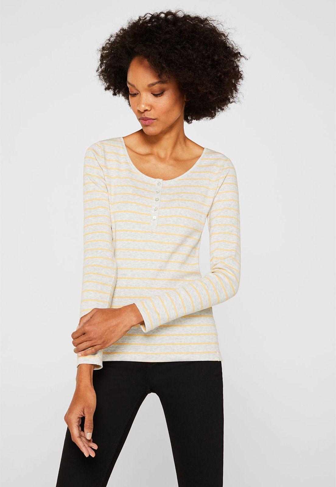 Polera De Manga Larga En Estilo Henley-0