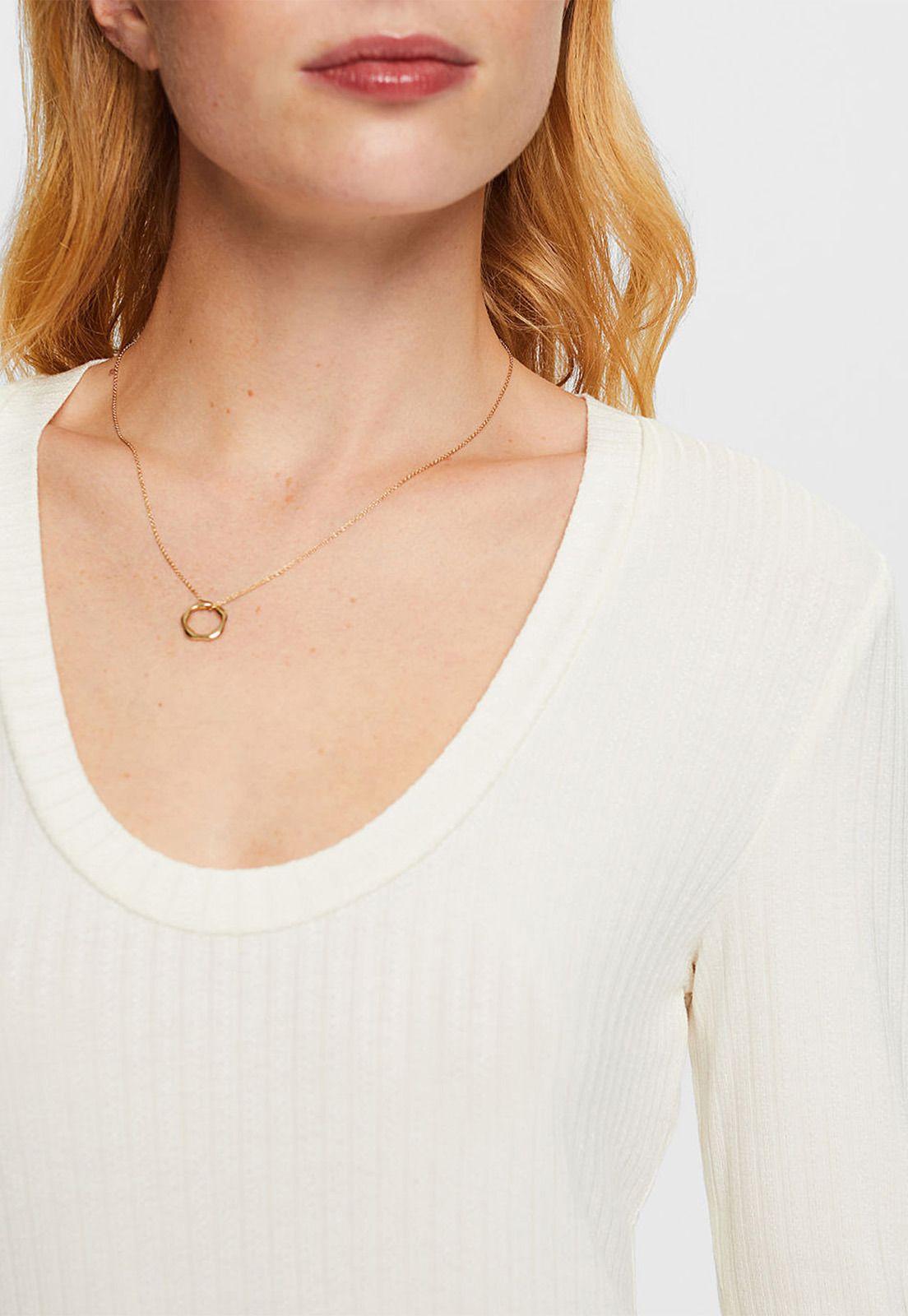 Polera De Punto Elástico Mujer Esprit 093EO1K302-2