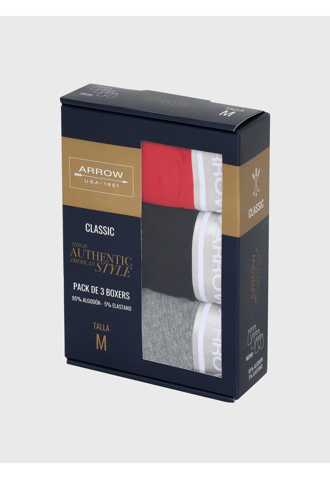 Boxer 3 Unidades Regular Fit Multicolor Arrow BOD3037SU-4