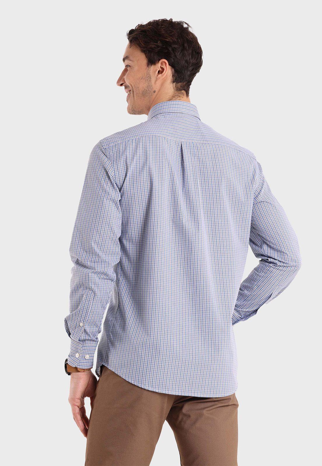 Camisa Cuello con Botón Cuadritos Guy Laroche-1