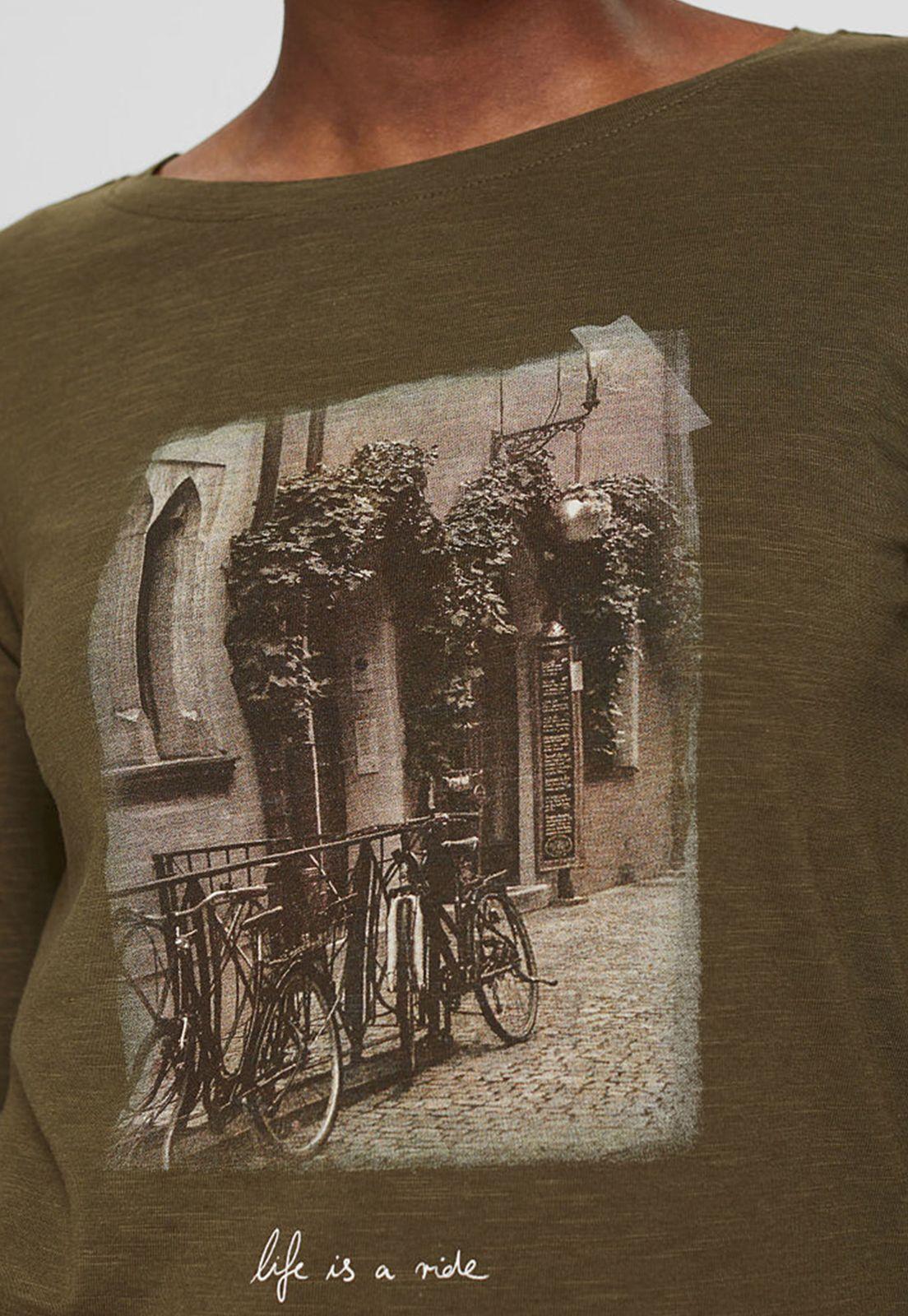 Polera Manga Larga Esprit Verde oscuro-2