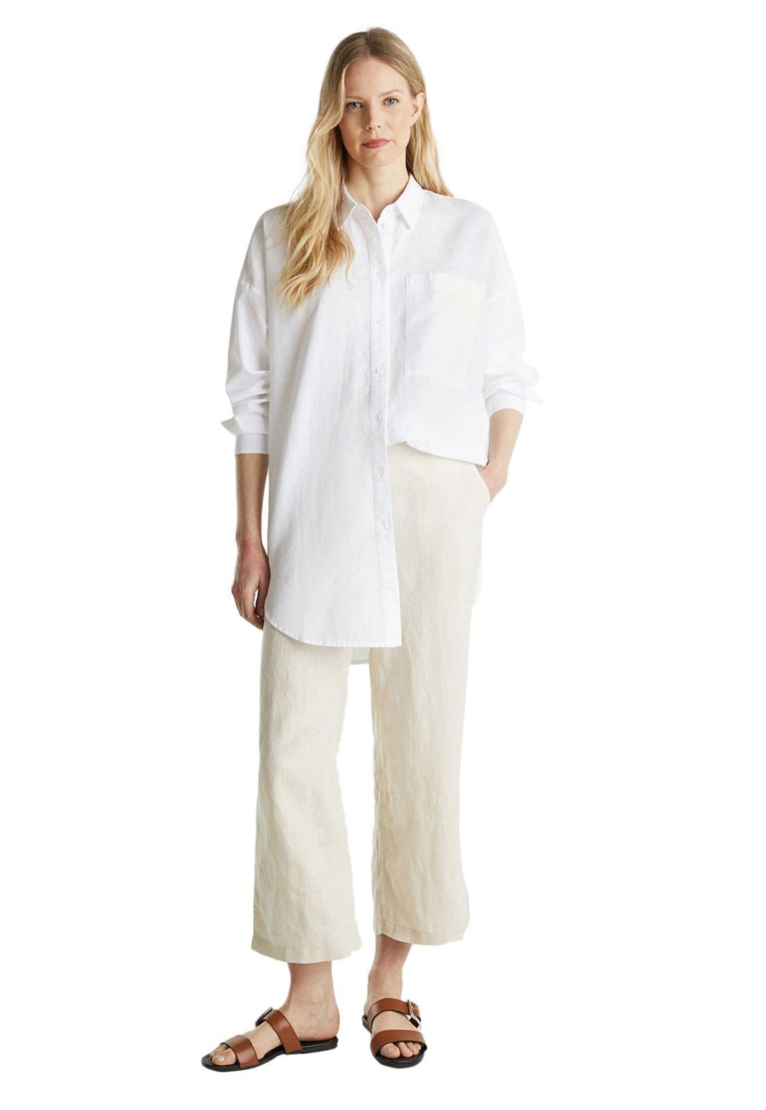 Blusa camisera larga-0