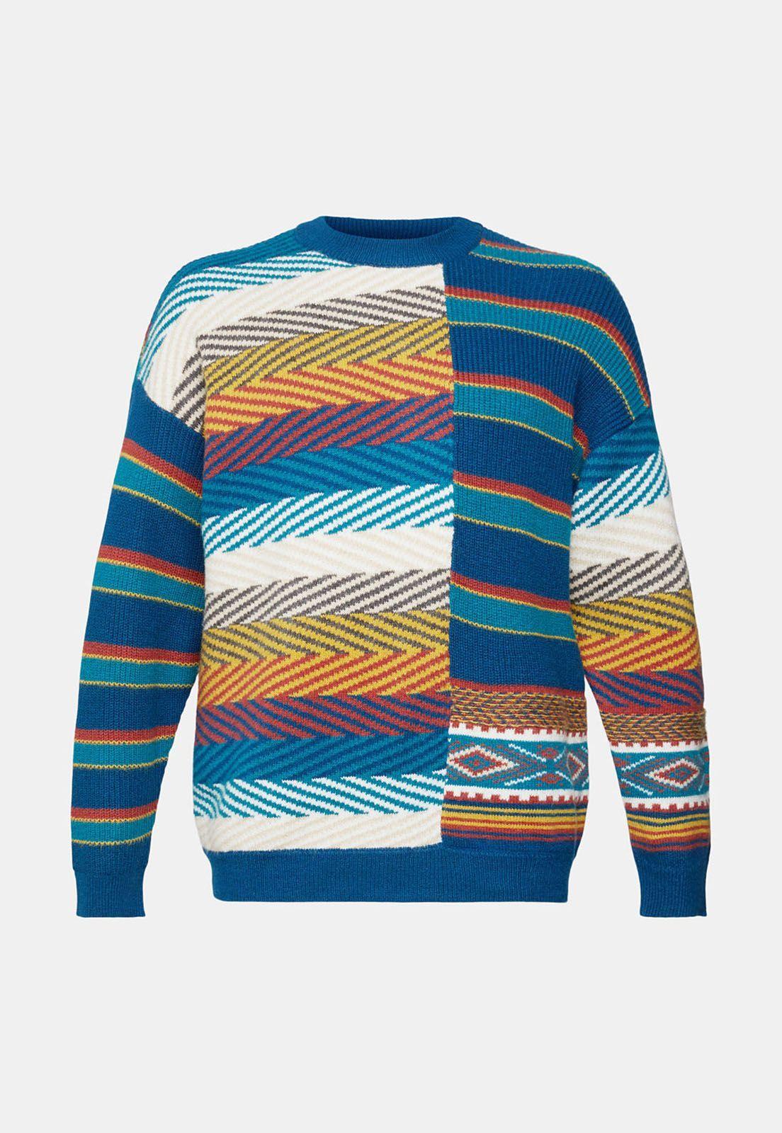 Sweater De Punto Con Diseño Combinado Hombre Esprit-3