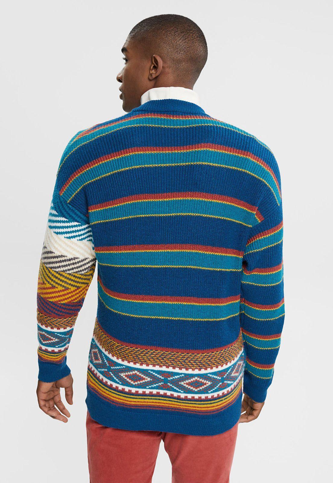Sweater De Punto Con Diseño Combinado Hombre Esprit-1
