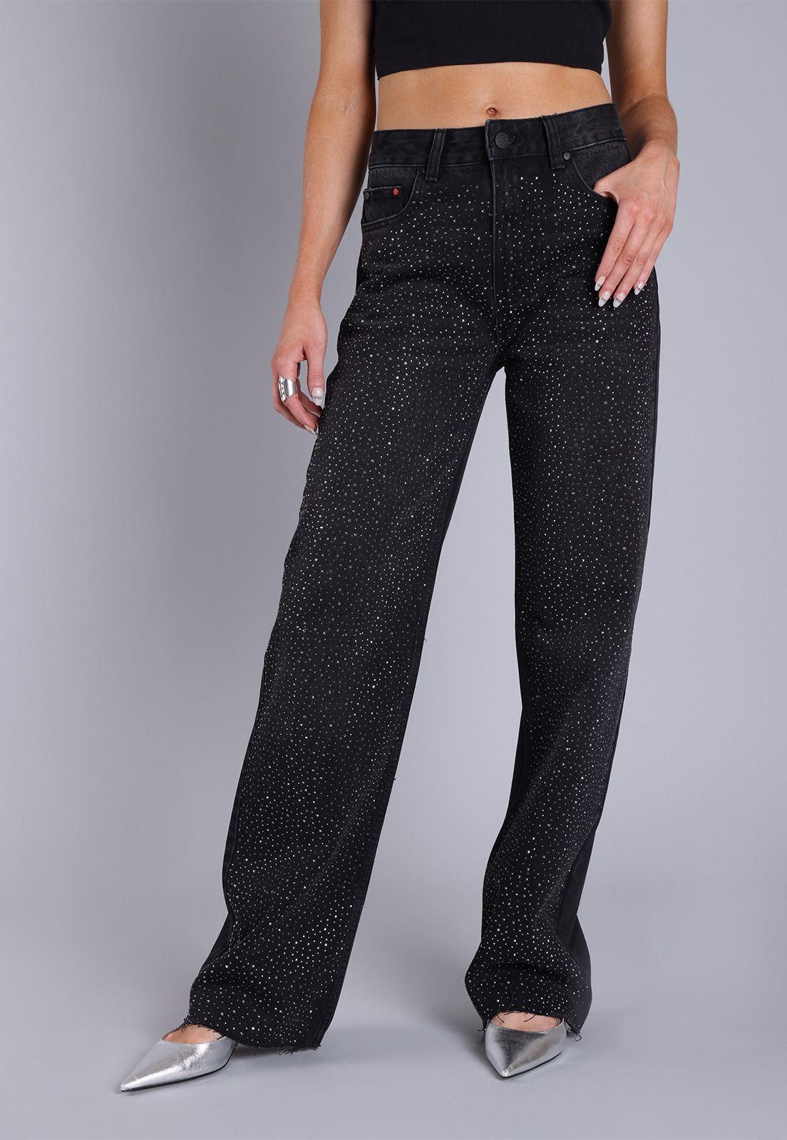 Jeans Straight Strass Mujer Soviet-0